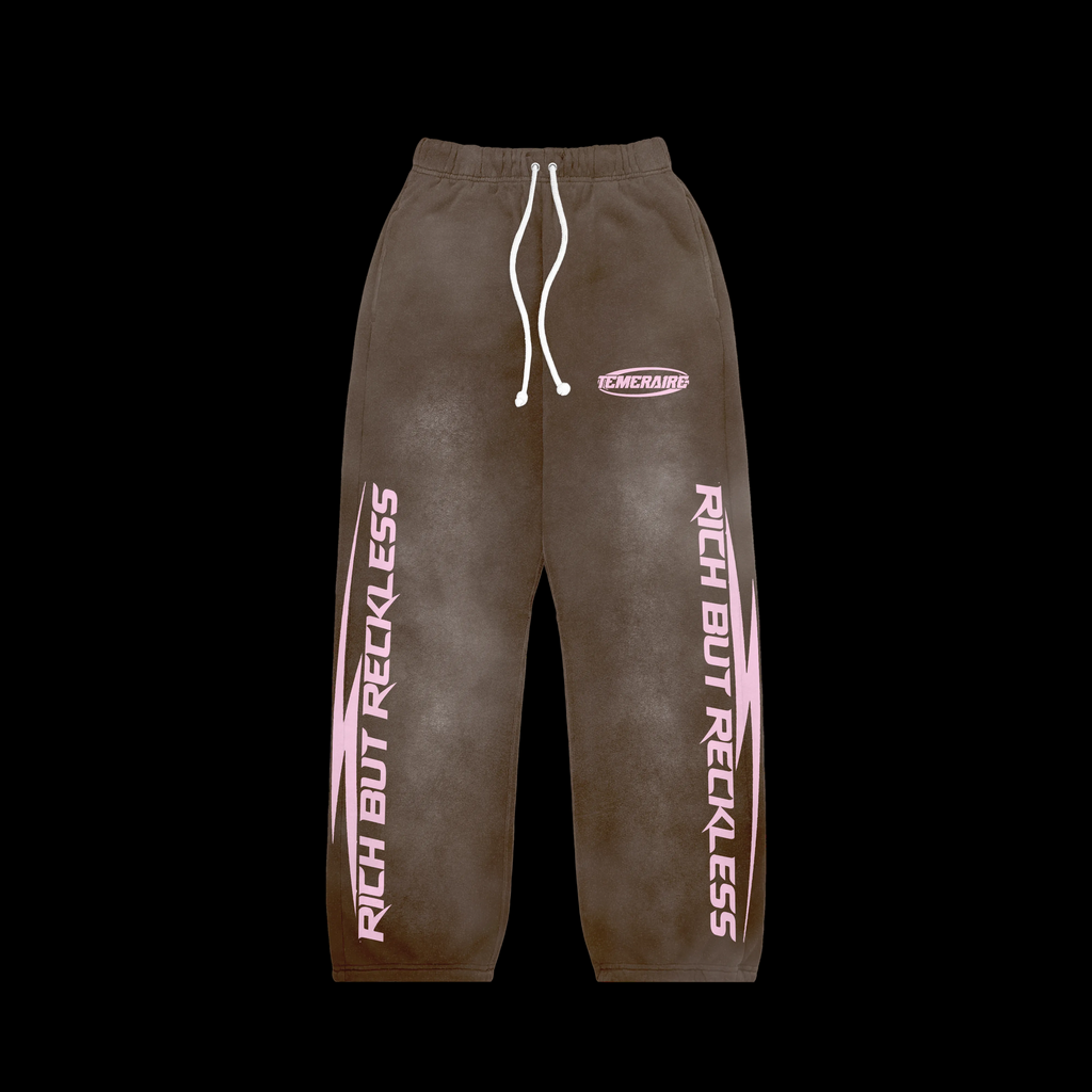 brown pink sweatsuit